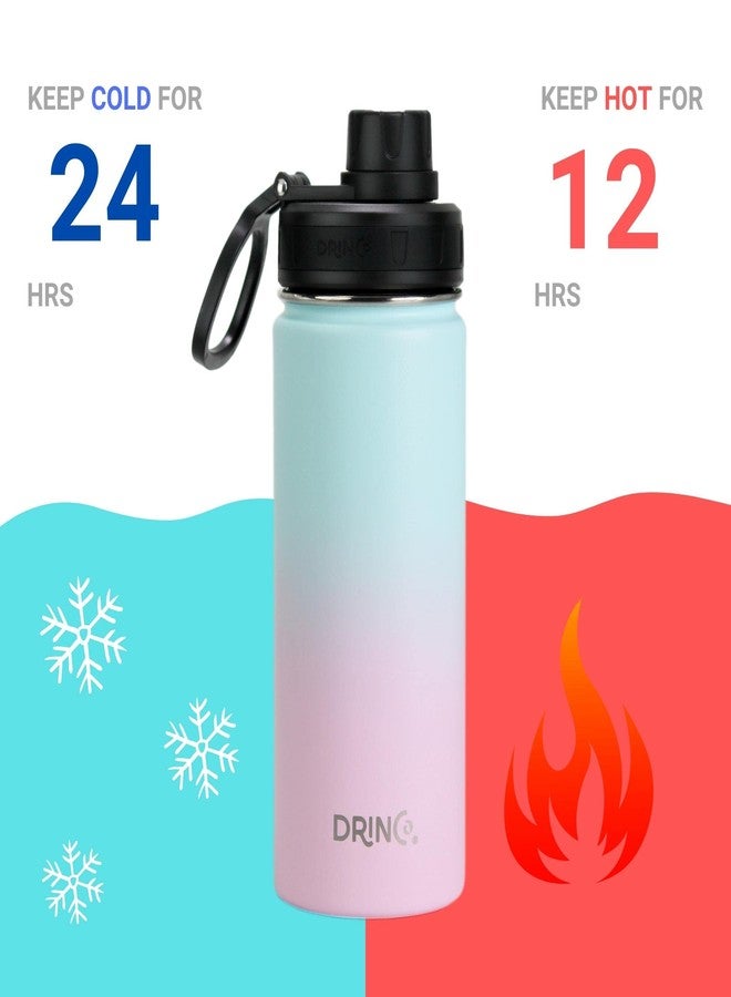 DRINCO Stainless Steel Water Bottle Spout Lid Vacuum Insulated Double Wall Water Bottle Wide Mouth (40oz 32oz 22oz 18oz 14oz) Leak Proof Keeps Cold or Hot (18 oz, 18oz Macaron) - Image 5